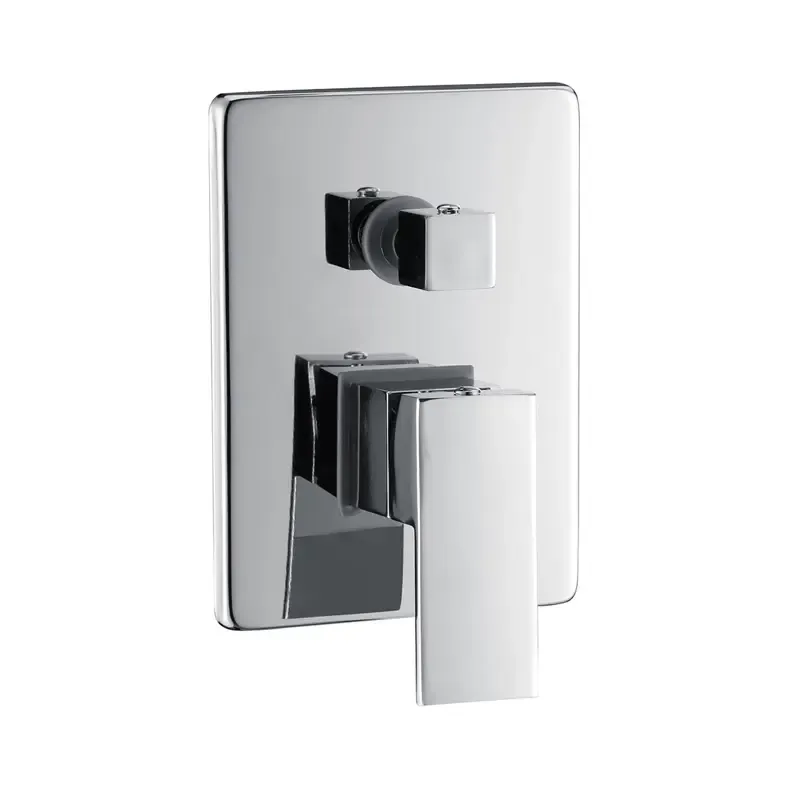 Watermark Square Design Brass Chrome Concealed Diverter For Shower Set