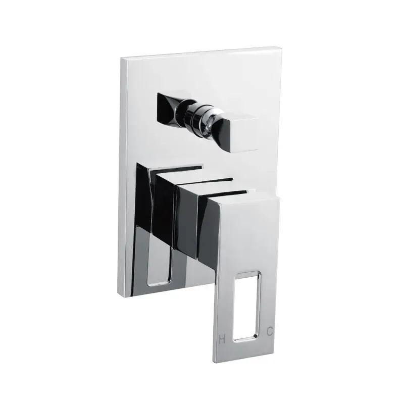 Watermark Square Design Brass Chrome Concealed Diverter With Cutout Handle