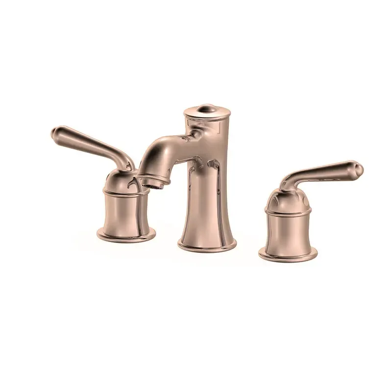 Rose Gold Double Handle Basin Bath Water Tap