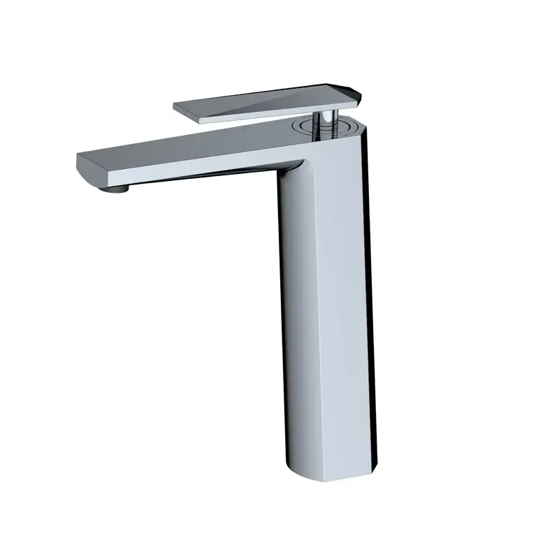 Square Design Brass Tall Basin Mixer Tap With Watermark