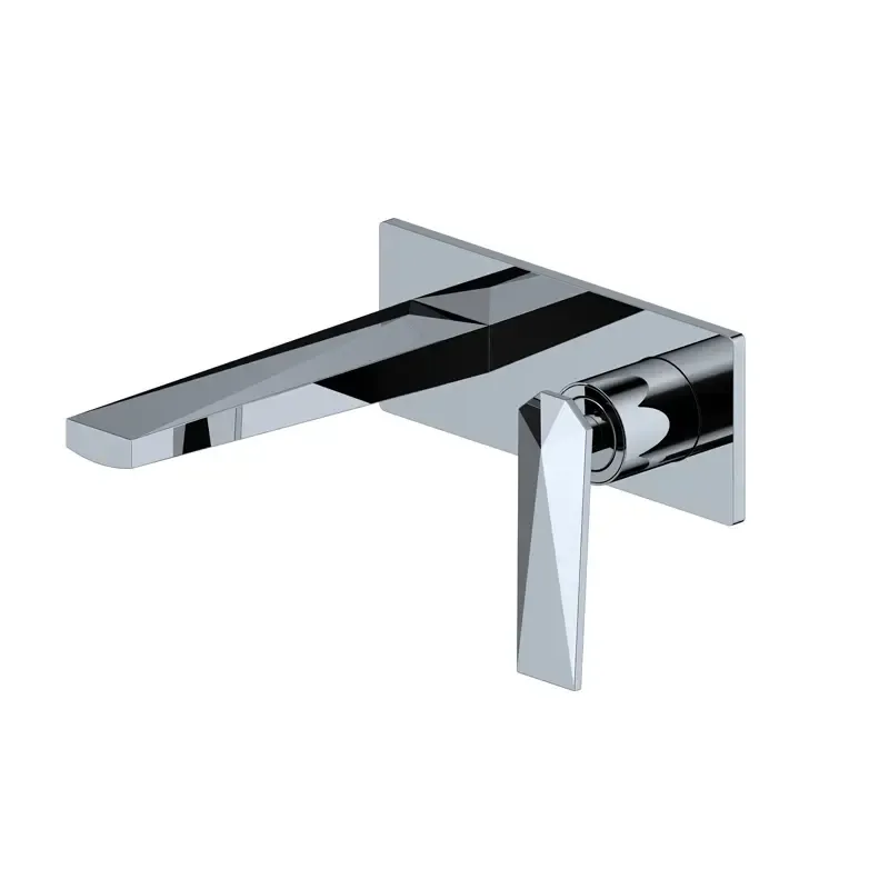 Wall Mounted Square Brass Basin Mixer Tap With Watermak