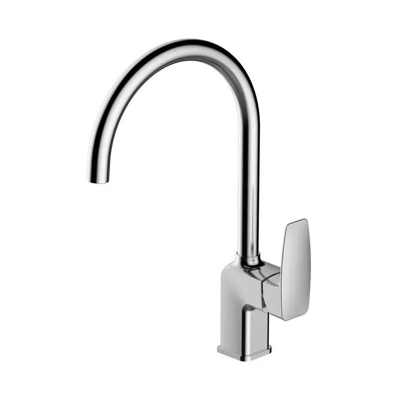 Chrome Nice Curve Neck Hot Cold Tall Kitchen Mixer Tap