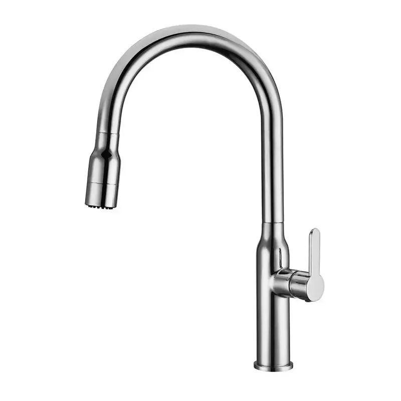 High End DR Brass Chrome Pull-out Spray Kitchen Mixer