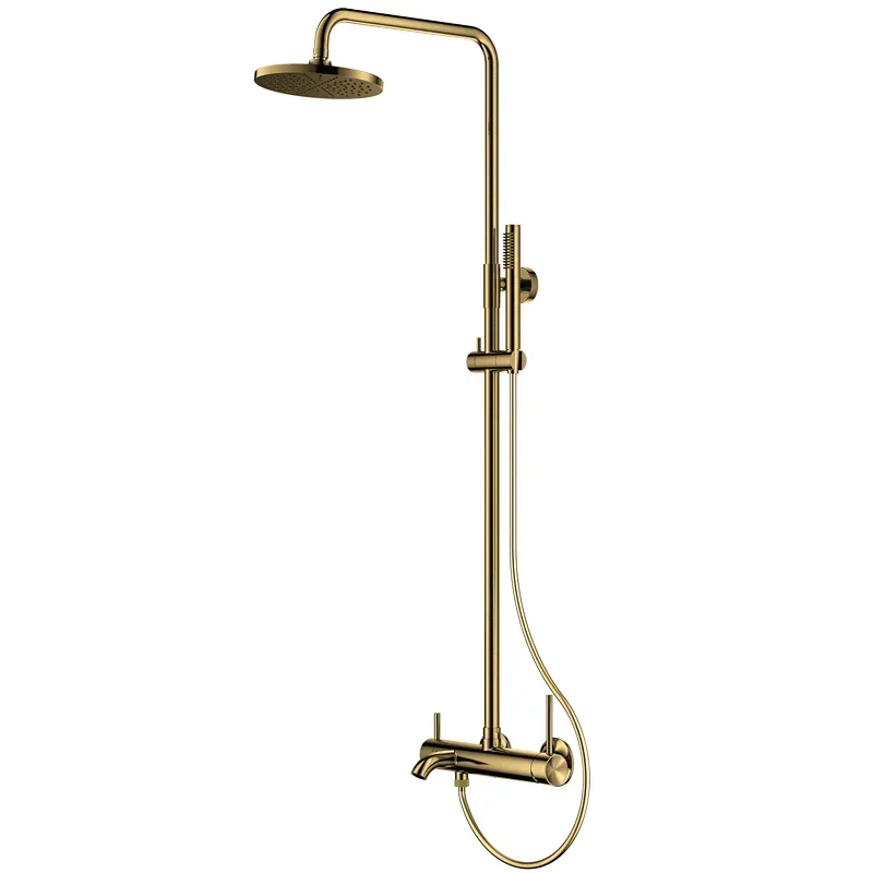Exposed Three Way Hot Selling Brushed Gold Shower Set