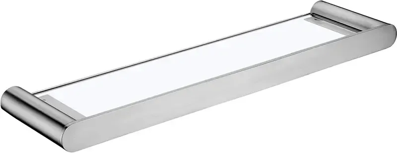 Wall mounted stainless steel brushed glass shower shelf