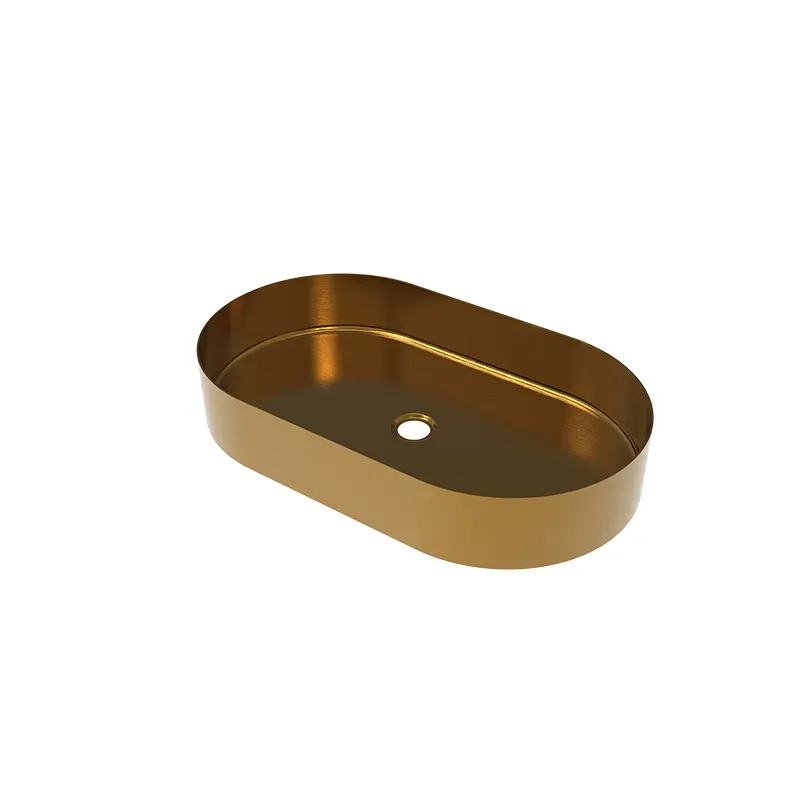 Gold Brushed SUS 304 Oval Basin