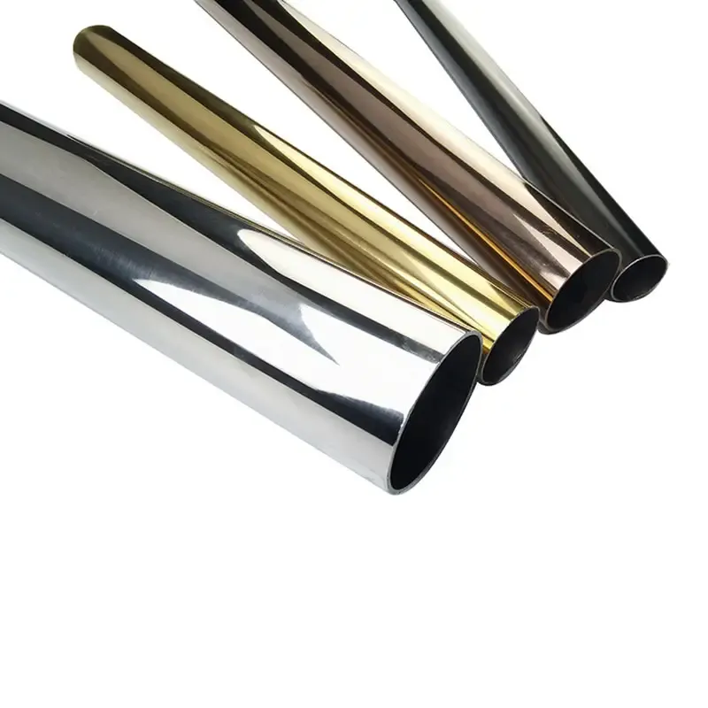 TP 201 304 316l grade Gold Rose gold Black mirror satin finished Stainless steel pipe for decoratio