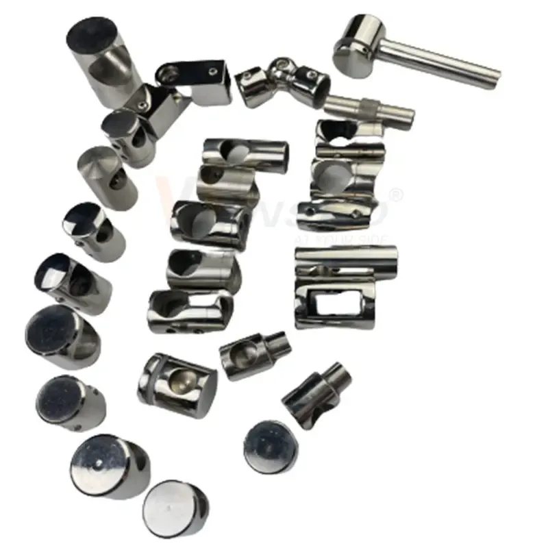 Superior Silica Sol Investment Casting Fence Handrail Fittings 304 316 Stainless Steel Threading Head Small Wearing Tube