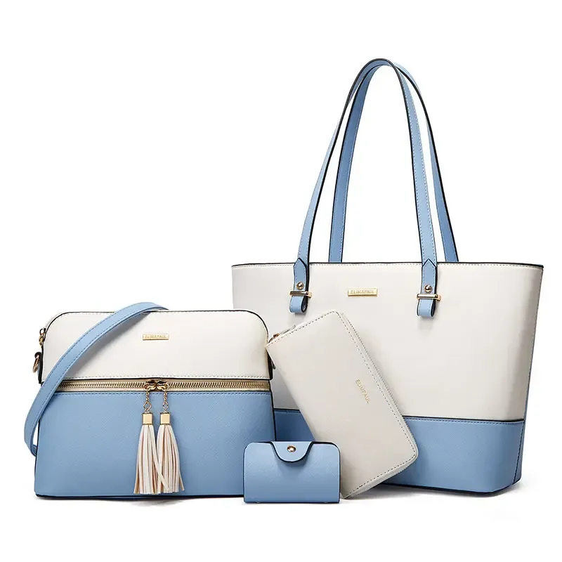 Foreign trade wholesale, 2021 new women's trend handbag shoulder bag wallet four in one set